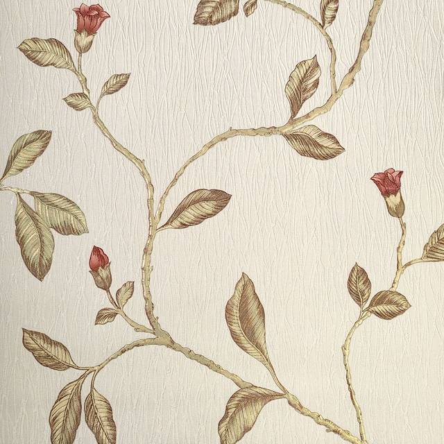 Holden Decor Lia Red Cotton Heavy Weight Vinyl Wallpaper - 10.05m x 53cm