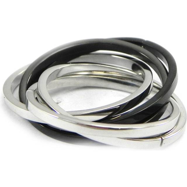 Steel wedding ring 'Choreography' black silver 54 black