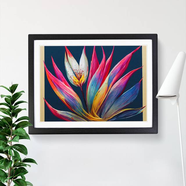 Harmonious Bird of Paradise Flower - Picture Frame Graphic Art - Black (34cm H x 46cm W x 2cm D)