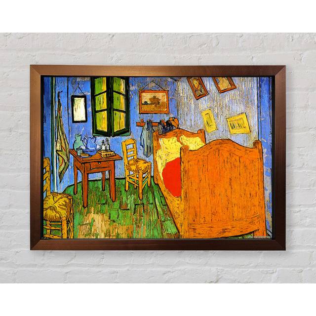His Bedroom 3 by Vincent Van Gogh - Single Picture Frame Art Prints - Bronze (59.7cm H x 84.1cm W x 3.4cm D)