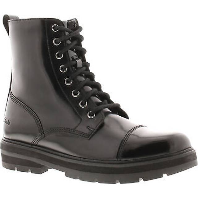 Clarks Girls Ankle Boots Prague Cap y Leather Elasticated black Leather (archived) - Size UK 3.5 - Black