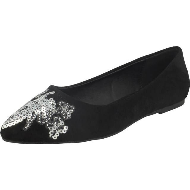 Ladies spot on flat pointed toe 'ballerinas'