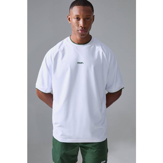Mens White Man Sport Oversized Performance T-shirt