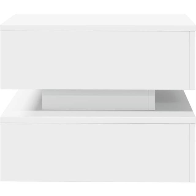vidaXL Coffee Table with LED Lights White 50x50x40 cm