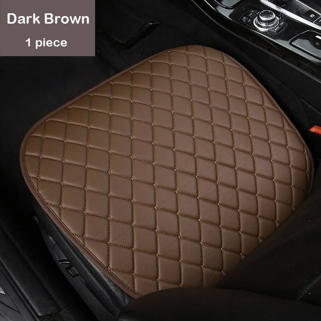 (Coffee (1PC)) PU Leather Car Seat Covers Interior parts Auto Products Universal Cushion