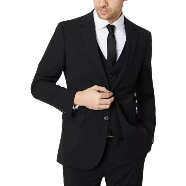 Tailored Fit Black Essential Suit Jacket - 40S