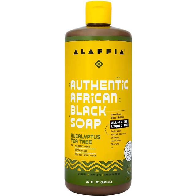 Alaffia Authentic African Black Soap All-in-One - Eucalyptus Tea Tree 32 fl oz