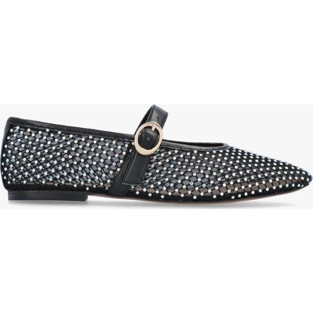 DANIEL Imesh Black Suede Crystal Mesh Mary Jane Pumps Size: 40, Colour: Black Fabric