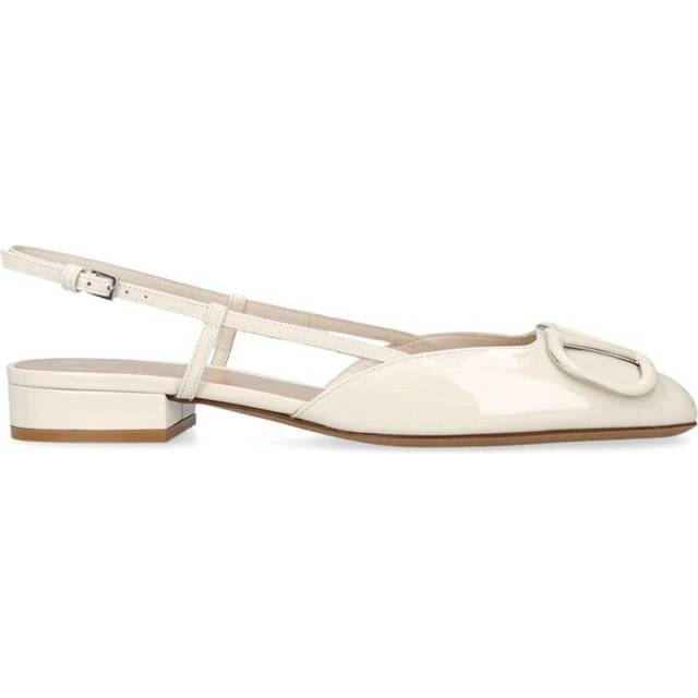 Valentino Garavani Womens Cream Vlogo Brand-plaque Patent-leather Pumps Eur 37 / 4 Uk Women - CREAM
