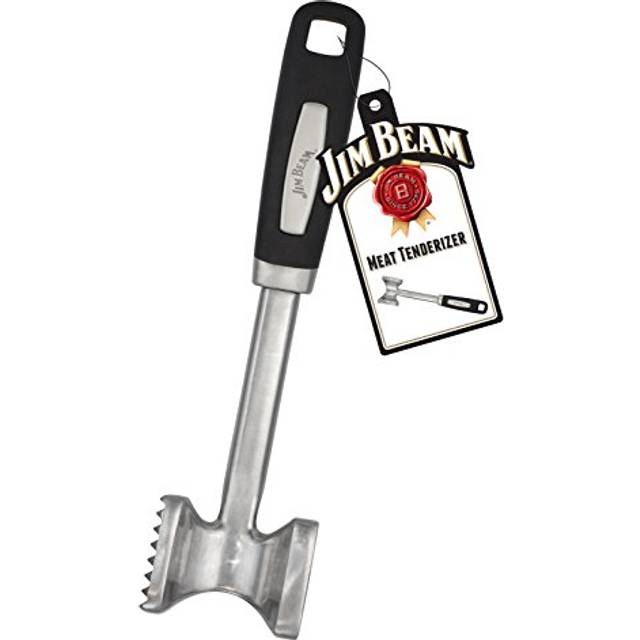 Jim Beam Stainless Steel Heavy Duty construction Meat Tenderizer with Soft grip Handle, Medium, Silver
