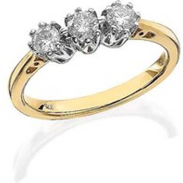 9ct Yellow Gold 0.50ct Diamond Trilogy Ring