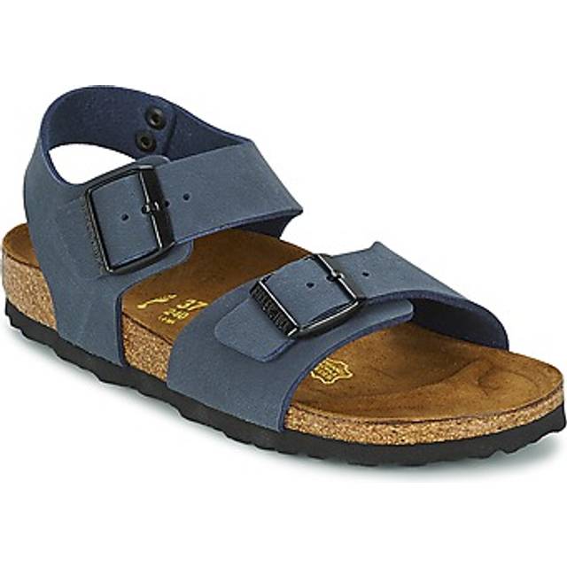 Boys' nubuck leather sandals Birkenstock New York Birko-Flor - Bleu - 39 Narrow
