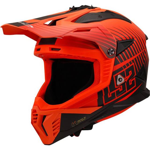 LS2 MX708 Fast II MX Helmet Duck Matte Hi-Vis Orange-Red 2XL 63-64cm (2XL 63-64cm)