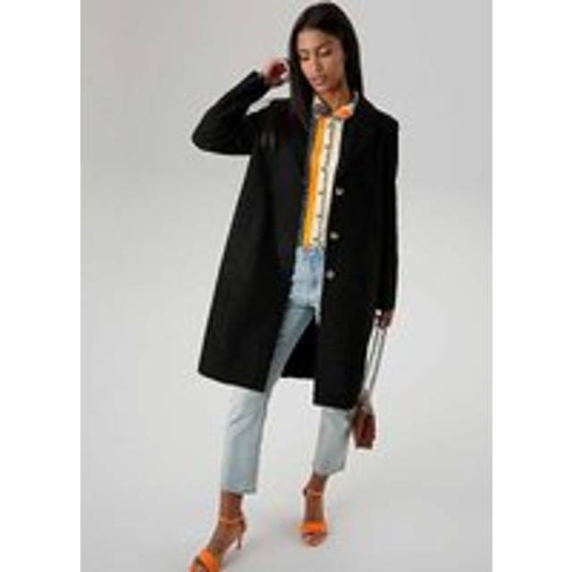 Aniston Boucle Longline Coat - Black