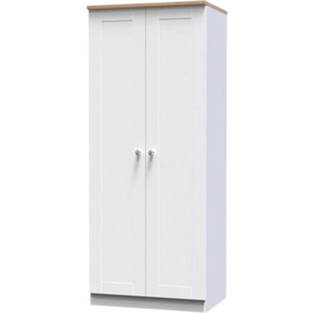 Sus080Wabo Santander Ready Assembled Traditional Matt White & Oak Tall Double Wardrobe (H)1970mm (W)770mm (D)530mm - One Size