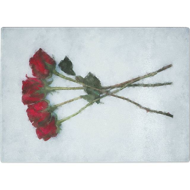 Tempered Glass Bunch of Red Roses Chopping Board (20 cm x 28.5 cm)