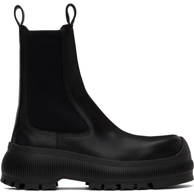 Jil Sander Black Calf Leather Chelsea Boots - 001 BLACK - IT 35