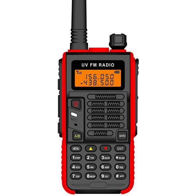 (Red) Sports Version Walkie-Talkie 2-15KM VHF UHF Dual Band UV 5R Two Way Radio for Hunting Ham Radios
