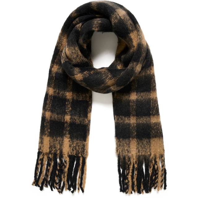 Saint Tropez Falberta Check Scarf, Black/Brown