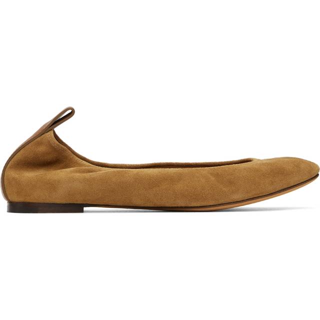 Lanvin Brown Suede Ballerina Flats - 60 Brown - IT 35