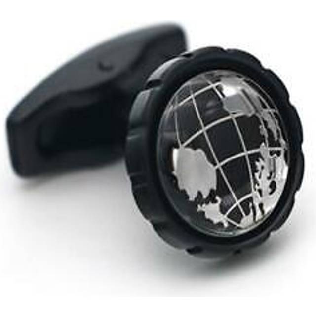 Round silver black cufflinks globe map atlas earth shirt high quality fashion uk