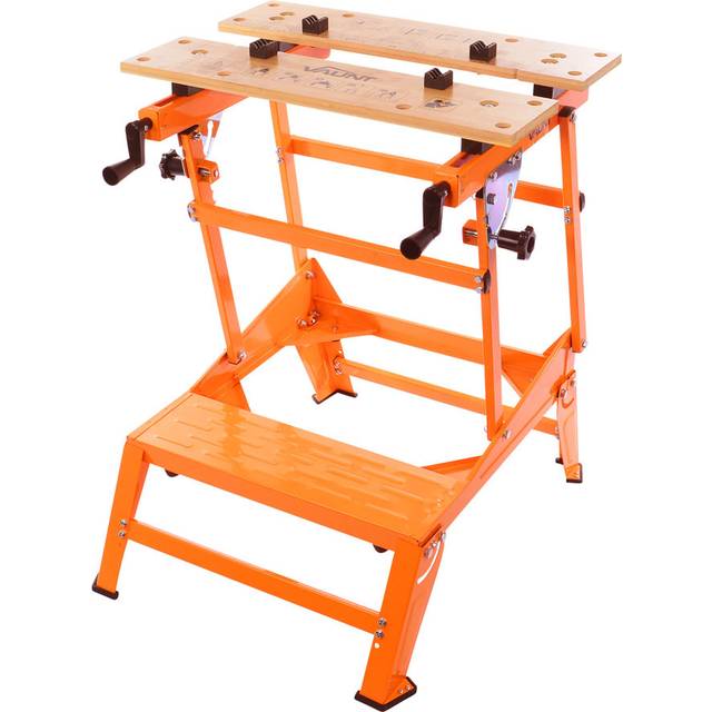 Dual height folding work bench workmate vice vaunt 758639 heavy duty