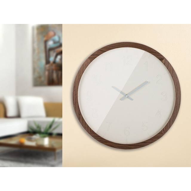 Nafiz Manufactured Wood Wall Clock - White (60cm W X 600cm H X 5.5cm D)