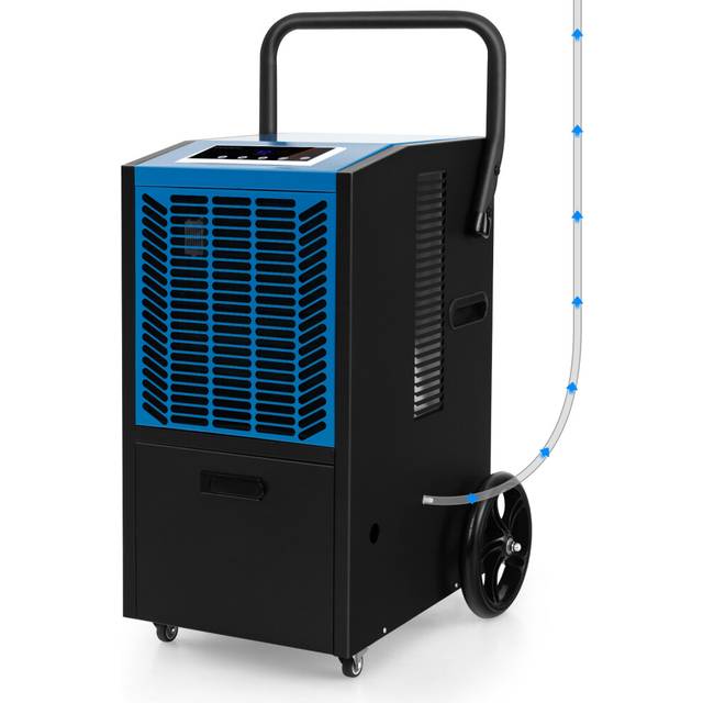 66 L/Day Commercial Dehumidifier w/ 24H Timer & 4 Wheels for Warehouse