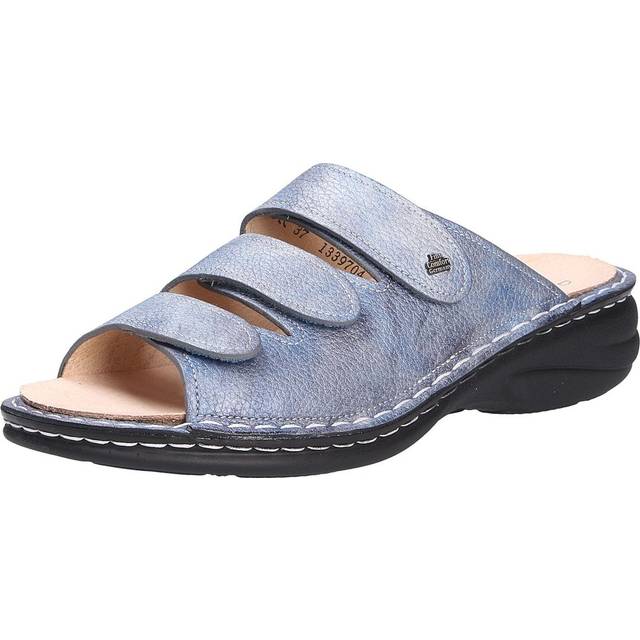 Finn Comfort Komfortabelt Lædersandal Med Kilehæl - Blå