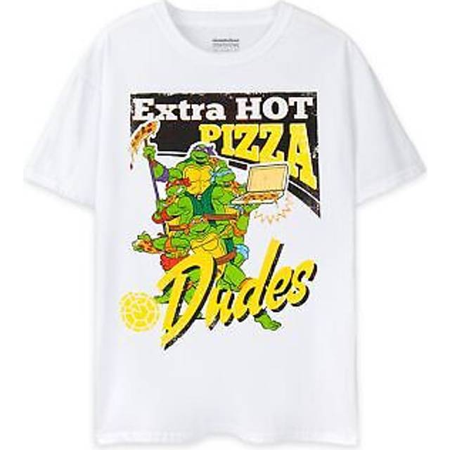 (Large) Teenage Mutant Ninja Turtles Short Sleeved T-Shirt (Mens White)