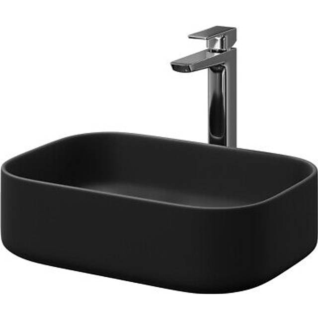 Wholesale Domestic Amadora Square Countertop Basin | Matt Black | Ceramic | 455mm x 325mm