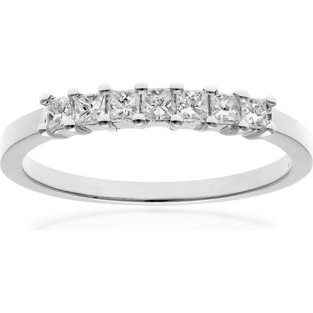 (K) Jewelco London Platinum Eternity Ring, J/I Certified Diamonds, Princess Cut, 0.33ct - Silver