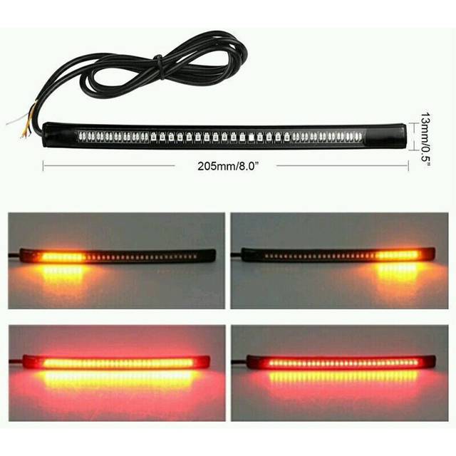 (1PCS) Flexible LED Light Strip with Tail Brake Stop Turn Signal Lights  Red