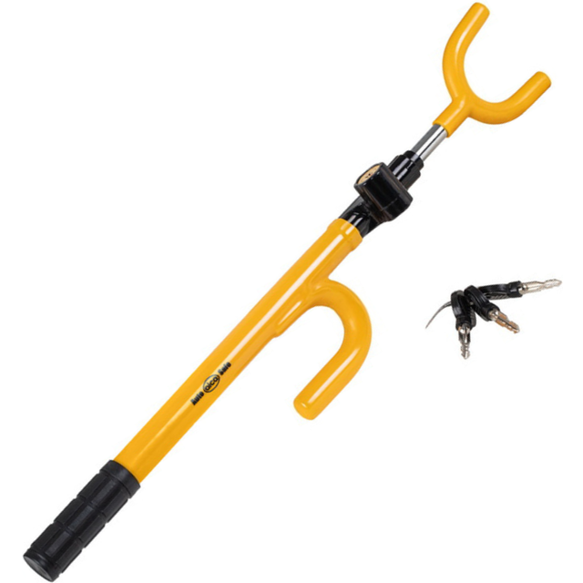 Car steering wheel lock anti-theft double hook adjustable 20-38cm 3 keys 302000