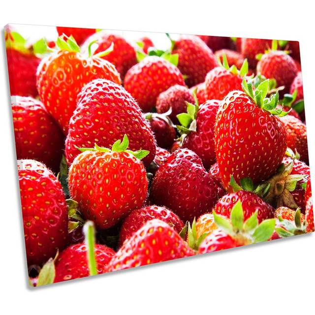 Red Strawberries Kitchen Fruit Canvas Wall Art Print (30.5cm H x 45.7cm W x 2cm D)