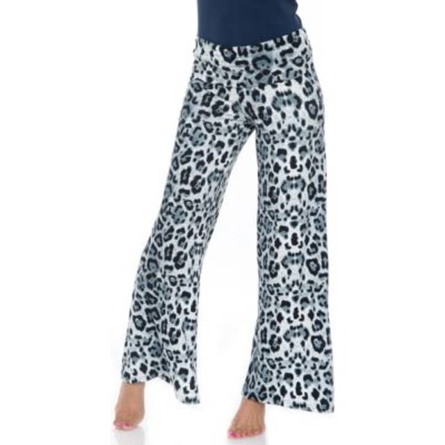 White Mark Printed Palazzo Pants, 94-Grey Cheetah - Extra Large