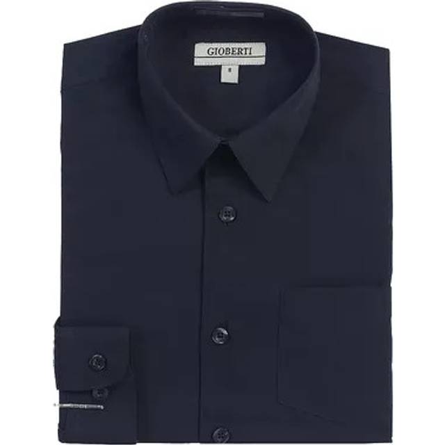 gioberti Big Boys Long Sleeve Dress Shirt  Navy  10