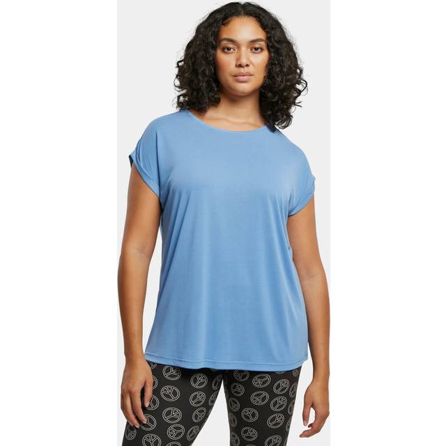 Women's off-shoulder T-shirt Urban Classics Modal - Bleu