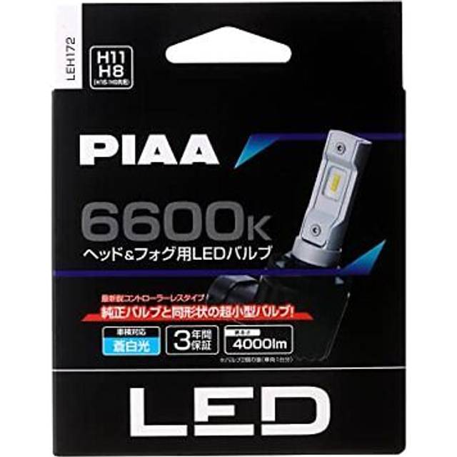 PIAA Light LED 6600K 12V 18W 4000lm 3 Year Warranty Vehicle Inspection Compatible 2 Pieces LEH172 Headlight/Fog <Controller-less Type> H8/9/11/16