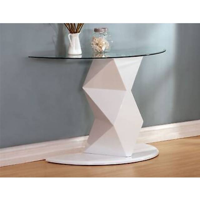 Rowley High Gloss White Console Table