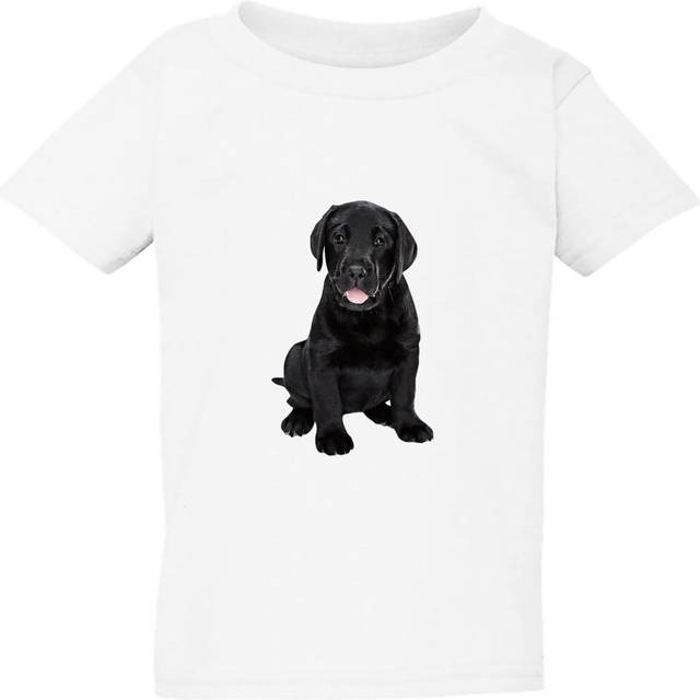 (Small / 2T / 1-2 YO) Little Cute Tiny Labrador Baby Black Puppy White Boys Girls T Shirt Tee Top Kids