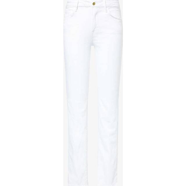 Frame Womens Blanc Le Mini Boot Low-rise Straight-leg Stretch-denim Blend Jeans 30 - BLANC