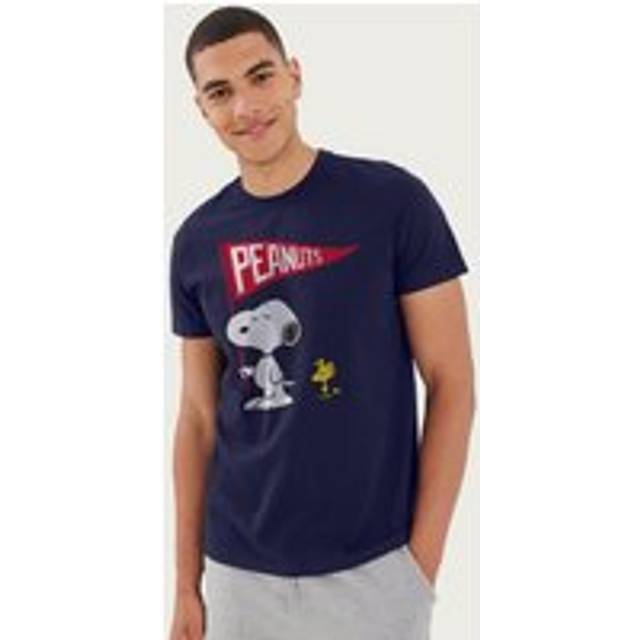 Snoopy & Woodstock Flag Peanuts T-Shirt - Navy
