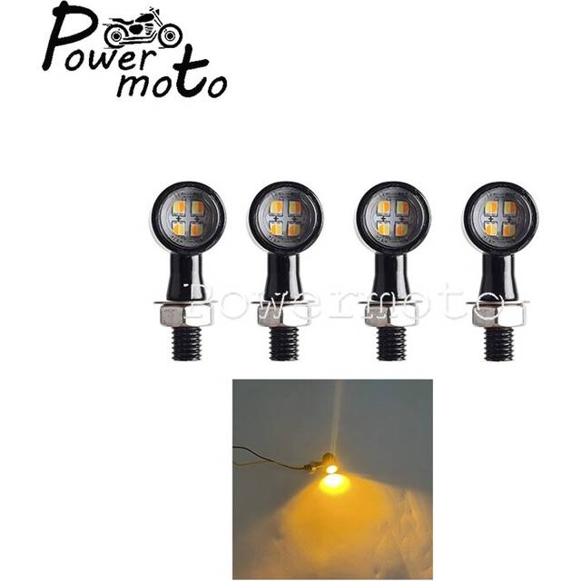 (1392 Black Clear) Universal Mini Bullet Motorcycle LED Turn Signals Brake Light DRL Lamp