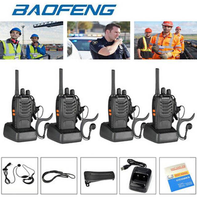 4x baofeng bf-88e walkie talkies pmr 446 mhz 16ch portable 2-way radio uk