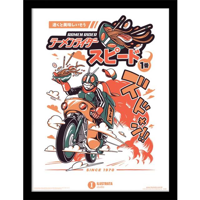 Pyramid Ramen Rider Collector Print Inramad Billede