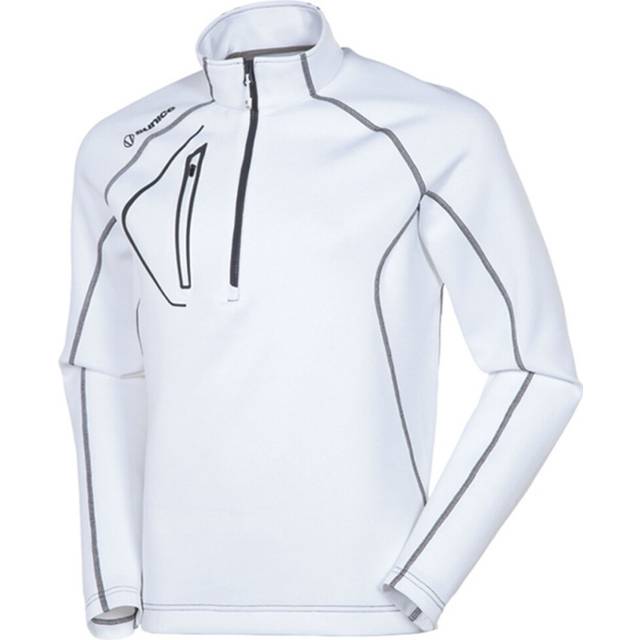 (XXL, Pure White/Charcoal) Sunice Mens Allendale Lightweight Thermal Golf Pullover Sweater