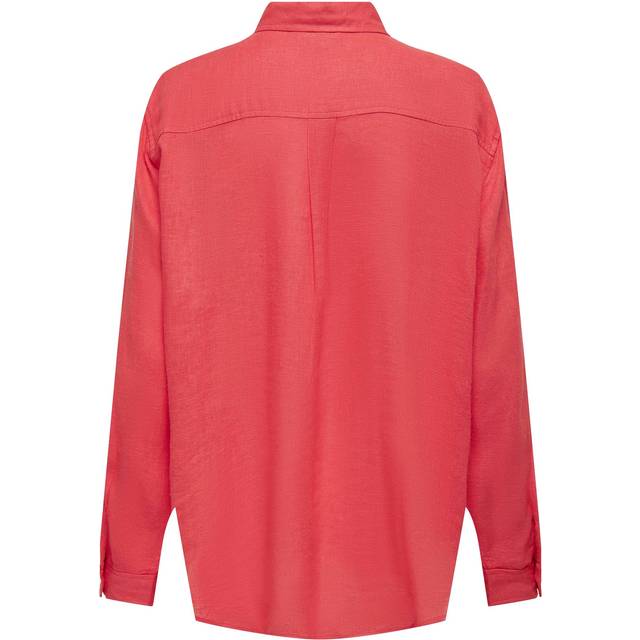 Only - Skjorta onlTokyo L/S Linen Blend Shirt - Röd