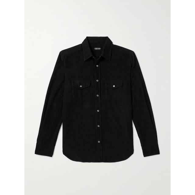 TOM FORD - Cotton-Corduroy Western Shirt - Men - Black - EU 41