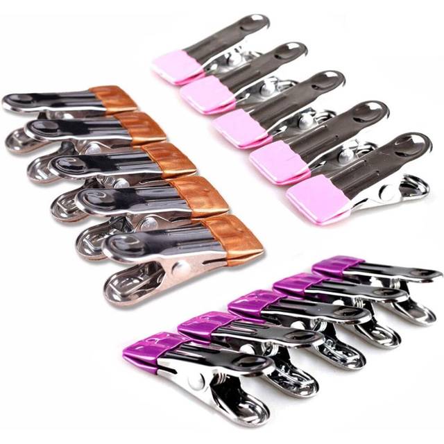 Stainless Steel Clothes Pins: 30 Packs Metal Beach Towel Clips, Pool Cover Clips,Heavy Duty Close Pins Hanging Towel Clamp Cloth Clips